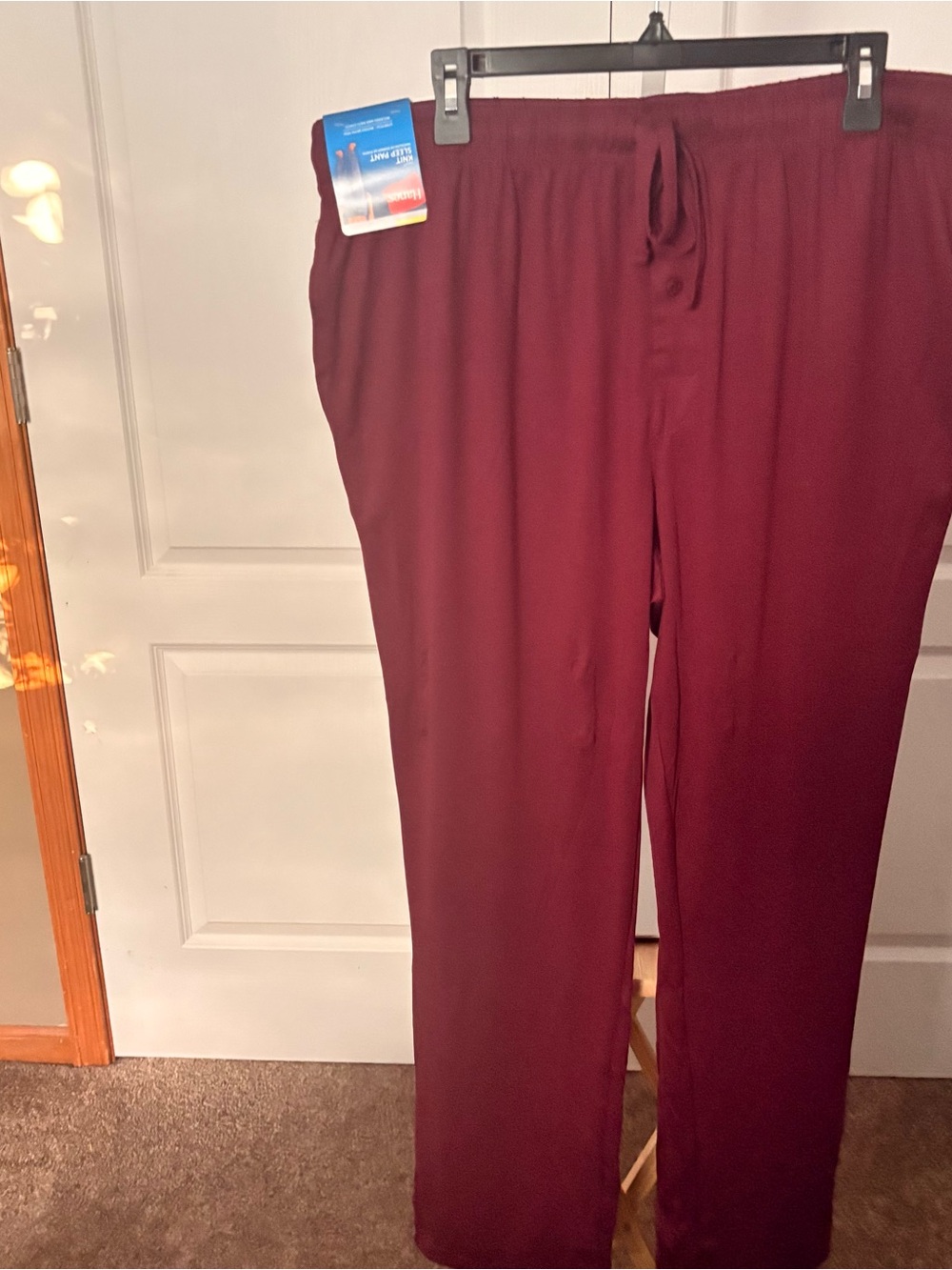 Hanes Men’s Burgundy Knit Sleep Pants NWT Lounge Pajama Pants Size XL